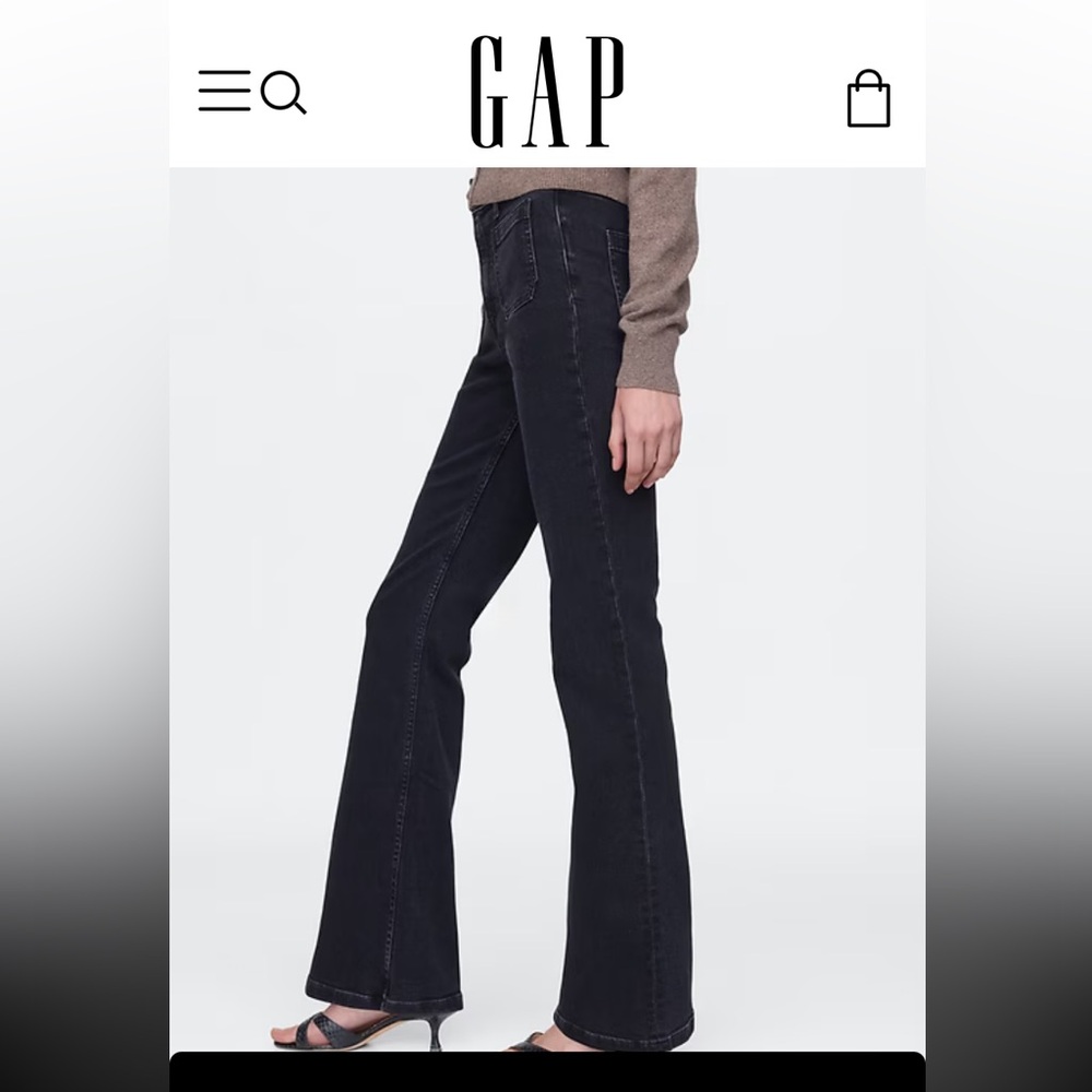 GAP High Rise '70s Flare Jeans 26 or 2 Tall - Picture 2 of 9